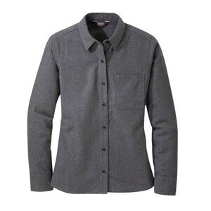 Outdoor Research Sandpoint Flannel Shirt Women's Medium Gray Outdoor Lightweight